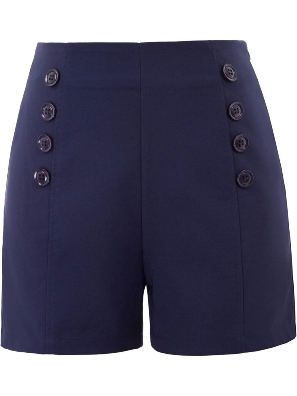Vintage High Waist Button Sailor Shorts for Women | Retro Chic Summer Style